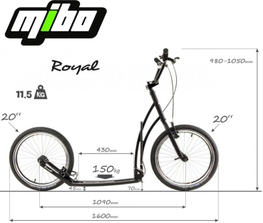 Mibo Royal Tretroller 20/20 faltbar schwarz