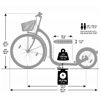 Kickbike Tretroller City G4 26/16 Zoll schwarz