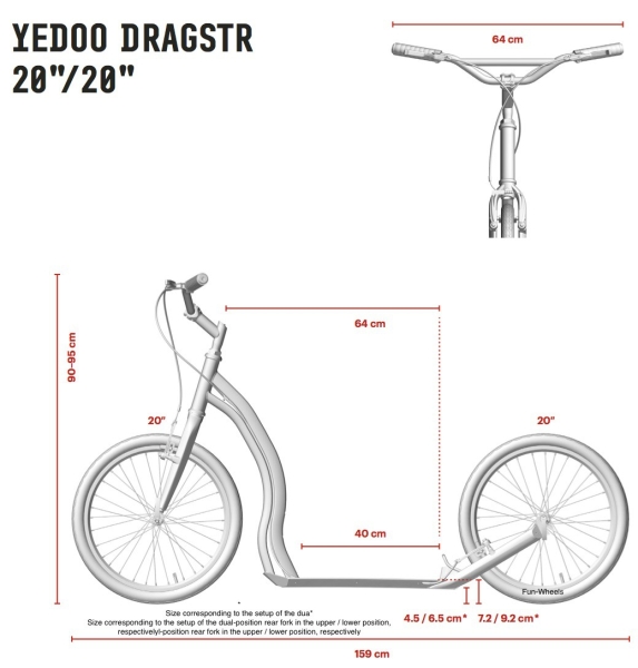 Yedoo Dragstr Tretroller 20/20 7,4kg grün