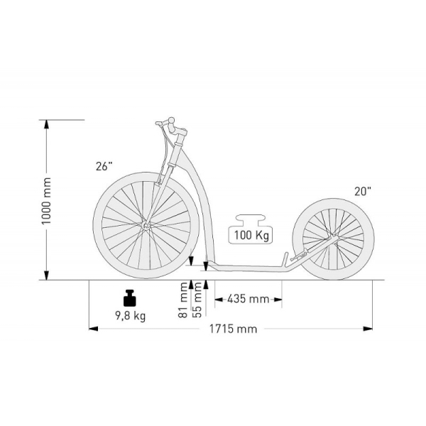 KOSTKA TOUR FUN DOGSCOOTER Set Spezial black