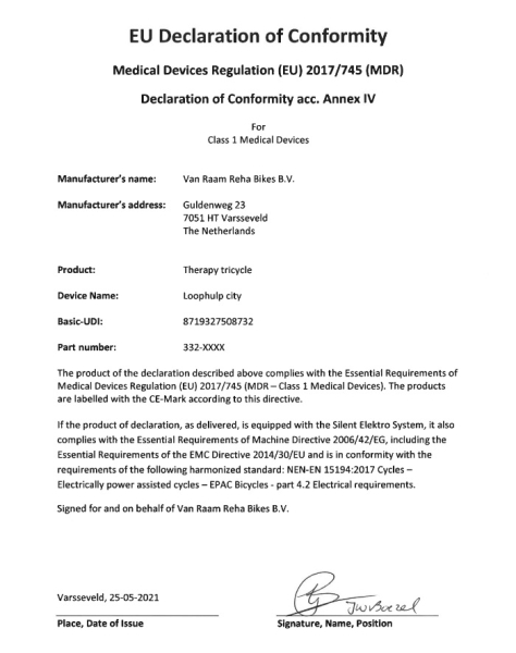 VanRaam Laufrad Gehhilfe City bis 100kg RH56 XL